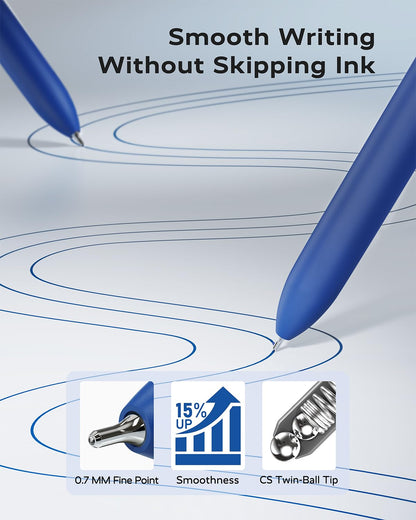 STAGEEK Black Gel Pen Set Fine Point Smooth Writing Pens 6 + 3 Refills 