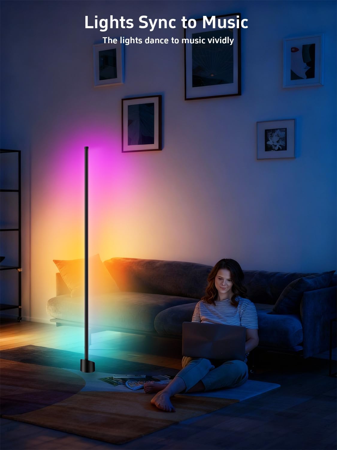 RGB Corner Floor Lamp Smart App Remote LED Mood Light | RGB LED Corner Floor Lamp 