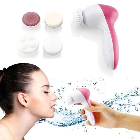 Electric Facial Cleansing Brush Blackhead Remover Face Cleanser with 5 Attachments