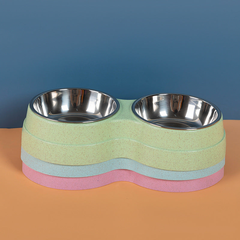 Double Pet Bowls Stainless Steel Dog Food and Water Feeder