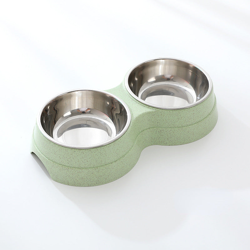 Double Pet Bowls Stainless Steel Dog Food and Water Feeder