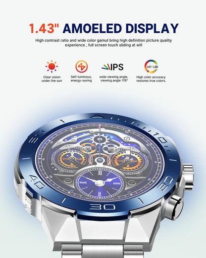 소위에 SM-7 밀리터리 러기드 스마트워치 1.43" AMOLED | SOUYIE Rugged Smart Watch