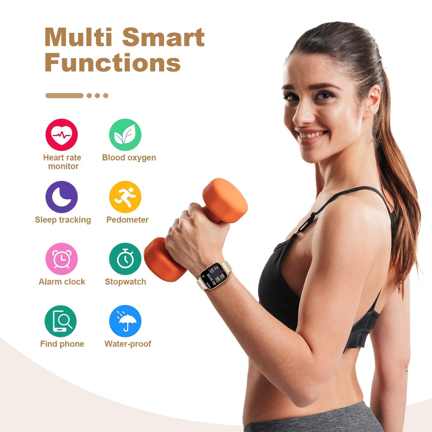 토르잘프 1.83인치 블루투스 스마트워치 IP68 블랙 | Torjalph Fitness Smart Watch