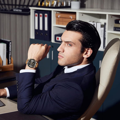 BY BENYAR Men's 45mm Chronograph Quartz Watch | Silicone Strap, Water Resistant