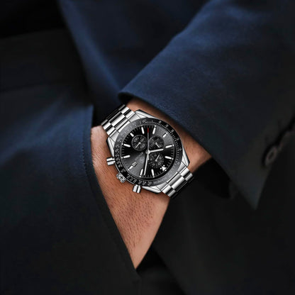 BY BENYAR Men's 45mm Chronograph Quartz Watch | Silicone Strap, Water Resistant