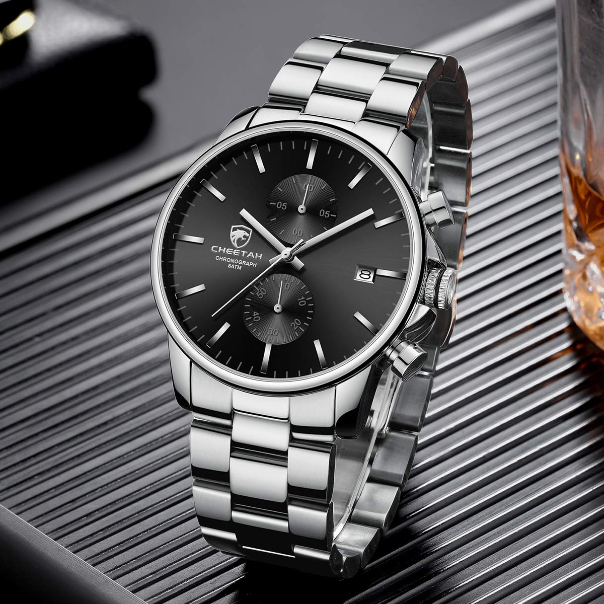 골든 아워 남성용 크로노그래프 스테인리스 쿼츠 시계 42mm | GOLDEN HOUR Business Watch