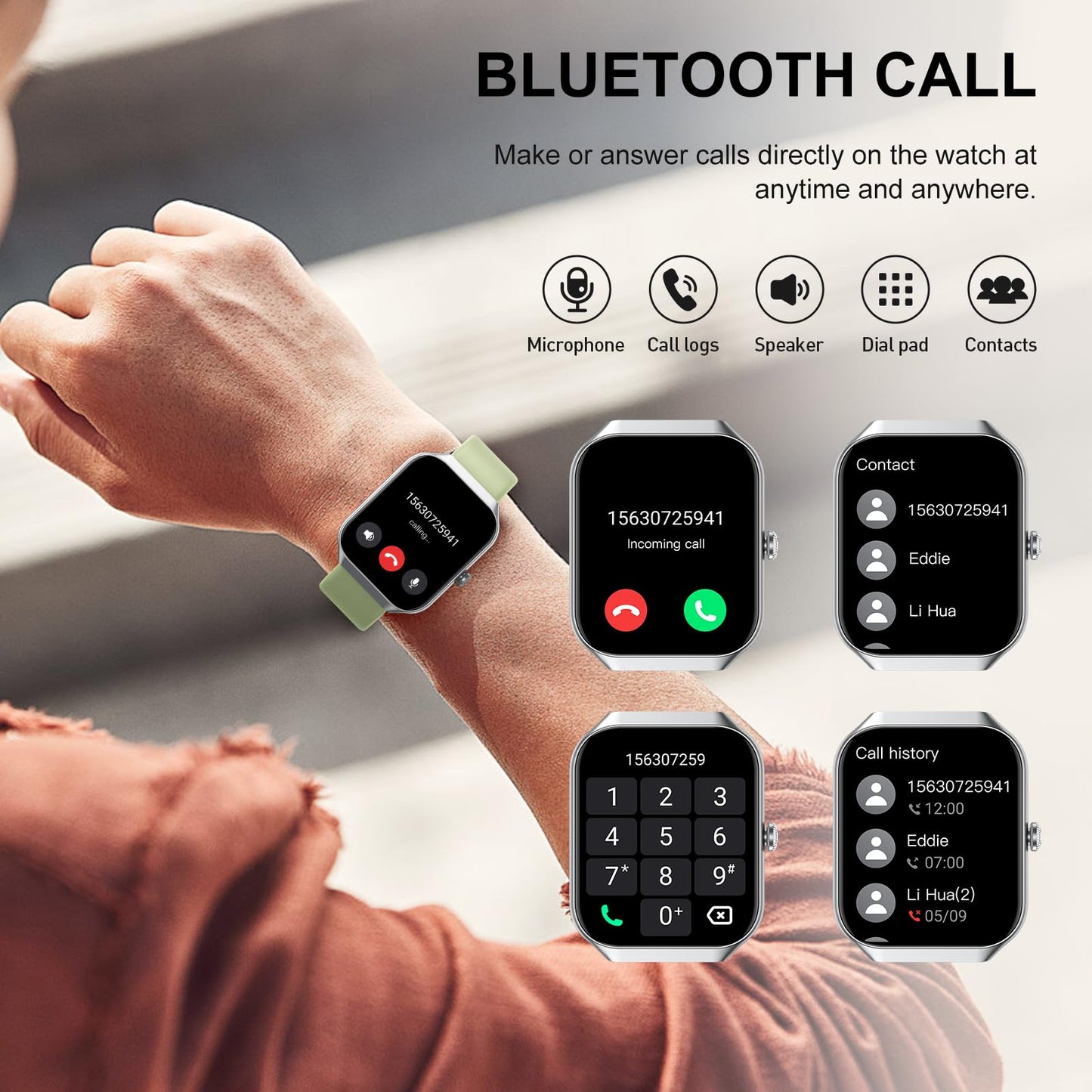 Soudorv T70-2026 1.91-inch Smartwatch Black Bluetooth Call IP68 Smart Watch 2026 NEW 1.91" Smartwatch for Men Women 