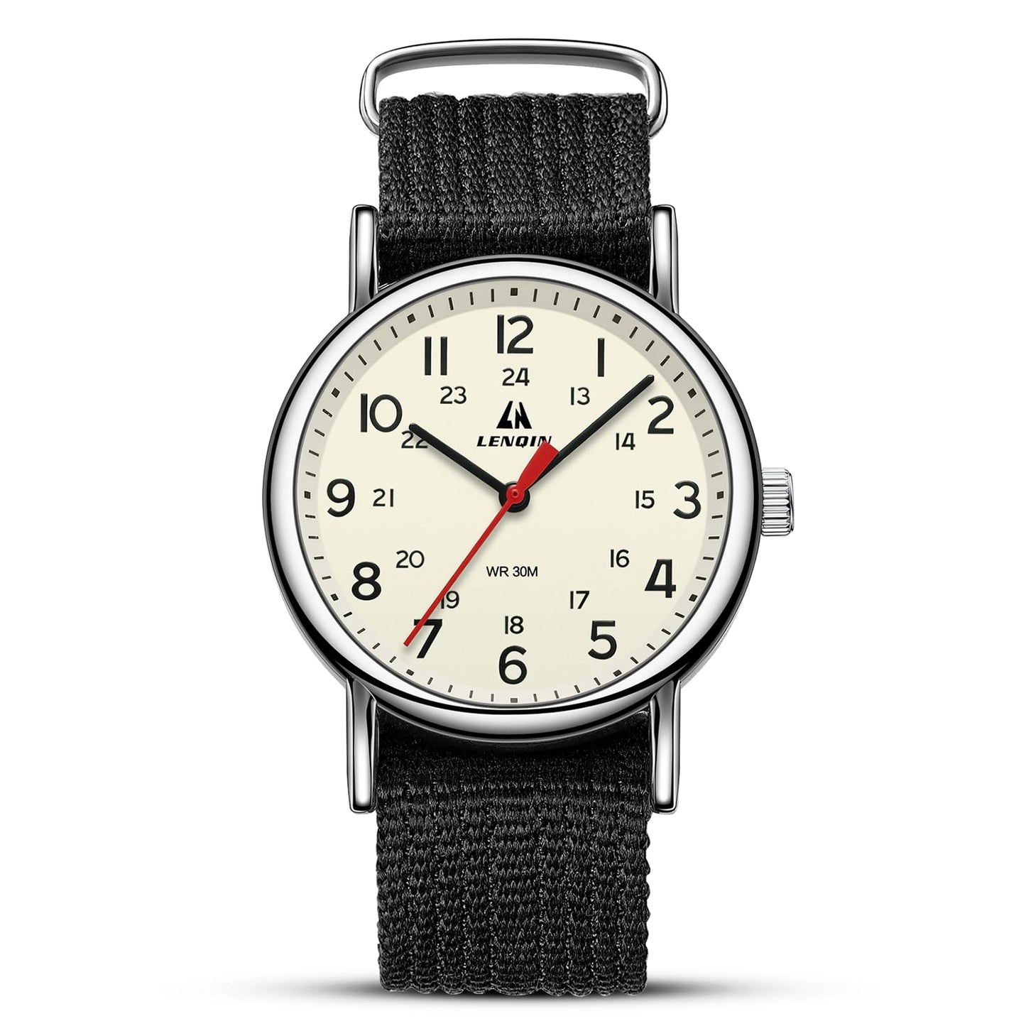 엘엔 렌친 밀리터리 스포츠 42mm 나일론 스트랩 시계 | LN LENQIN Tactical Quartz Watch