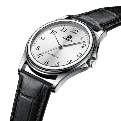 엘엔 렌친 남성용 38mm 스테인리스 쿼츠 시계 확장 밴드 | LN LENQIN Men’s Analog Watch