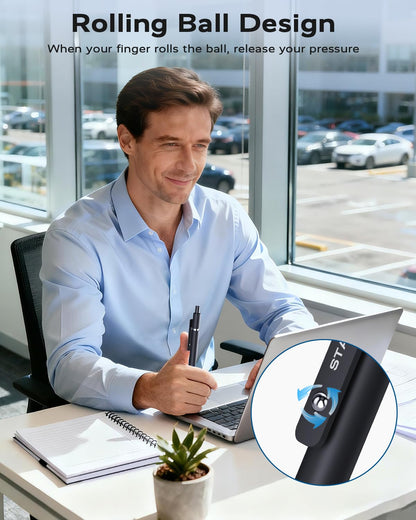 STAGEEK Black Gel Pen Set Fine Point Smooth Writing Pens 6 + 3 Refills 