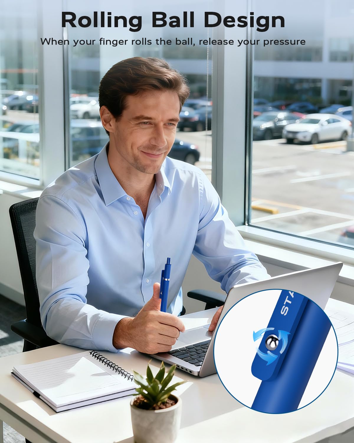 STAGEEK Black Gel Pen Set Fine Point Smooth Writing Pens 6 + 3 Refills 