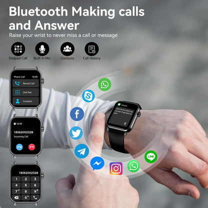 iBesi 1.83인치 블루투스 통화 스마트워치 IP68 120+ 스포츠