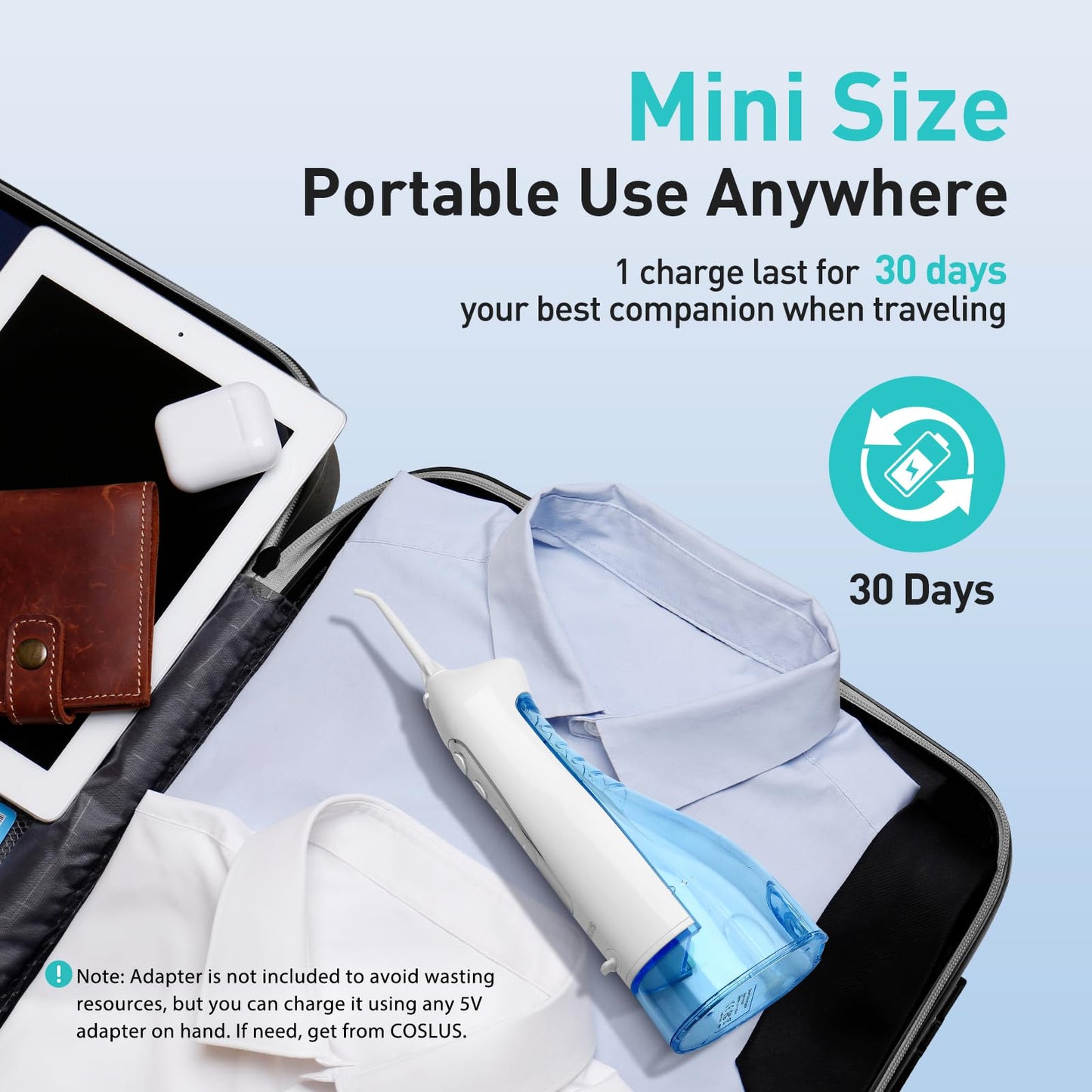 코슬러스 COSLUS C20 휴대용 무선 구강세정기 300ml