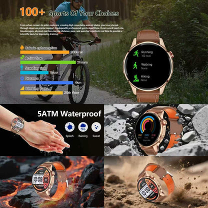 Men's 1.46-inch AI Smartwatch with Built-in GPS, Bluetooth Calls, and 5 ATM | Built-in GPS Smart Watch 