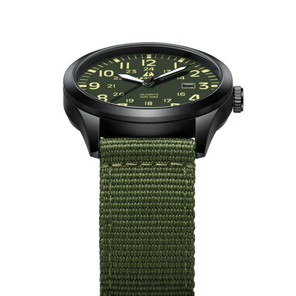 엘엔 렌친 밀리터리 스포츠 42mm 나일론 스트랩 시계 | LN LENQIN Tactical Quartz Watch