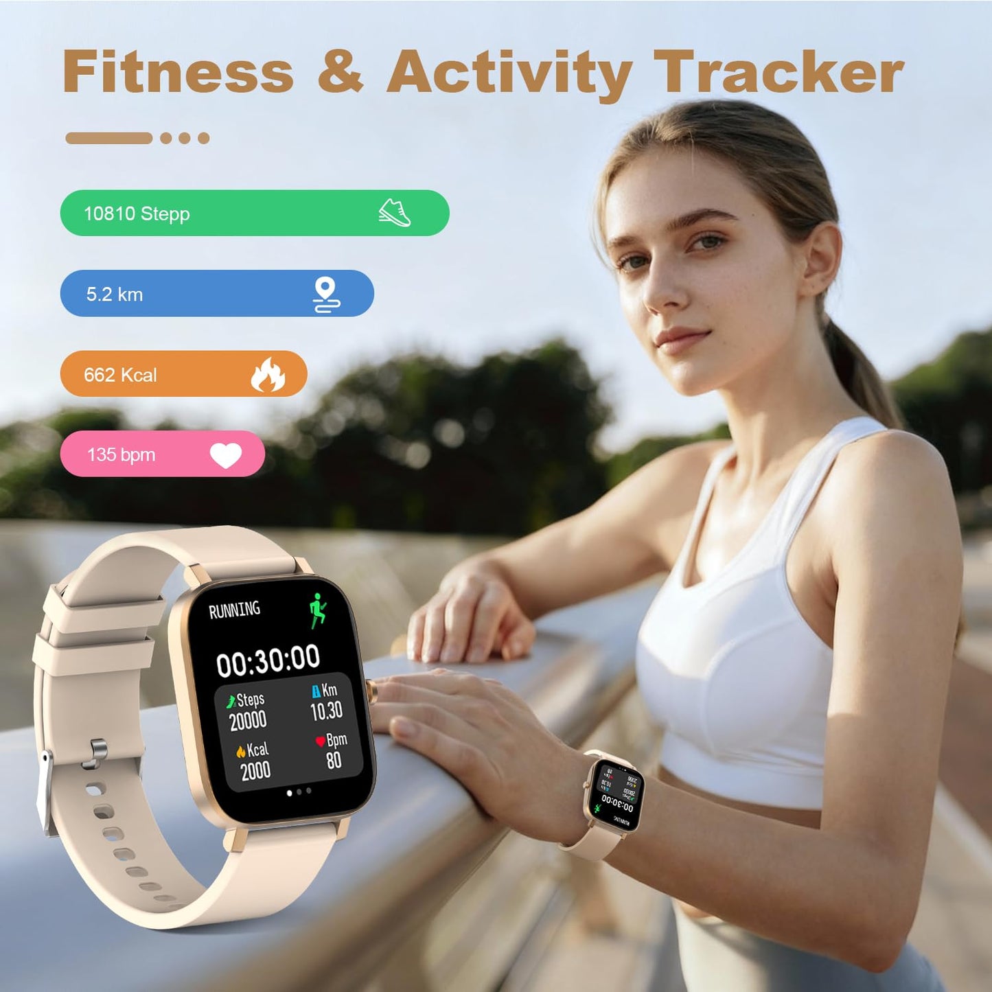 토르잘프 1.83인치 블루투스 스마트워치 IP68 블랙 | Torjalph Fitness Smart Watch