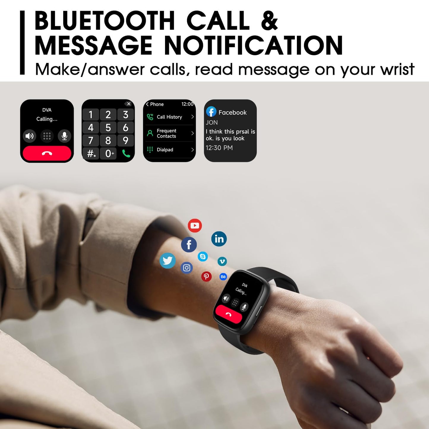 토르잘프 1.83인치 블루투스 스마트워치 IP68 블랙 | Torjalph Fitness Smart Watch