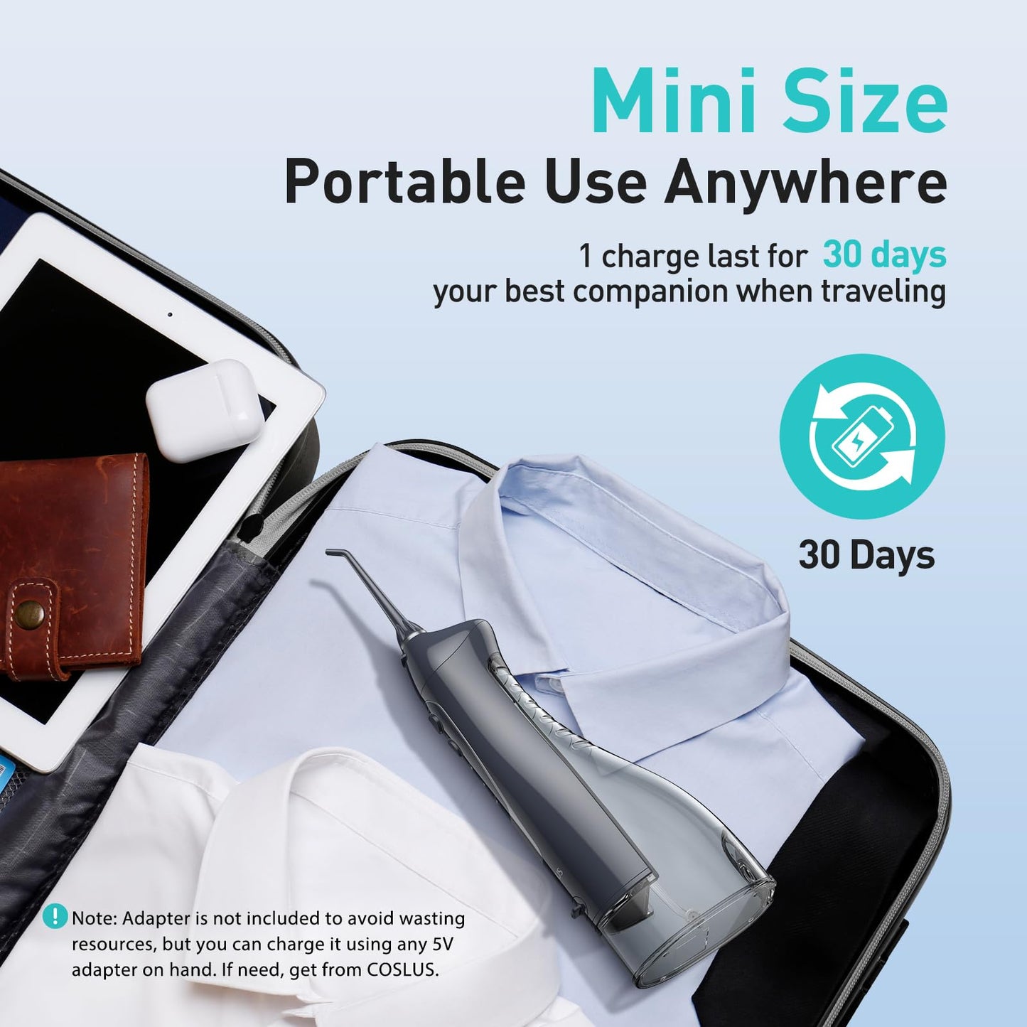 코슬러스 COSLUS C20 휴대용 무선 구강세정기 300ml