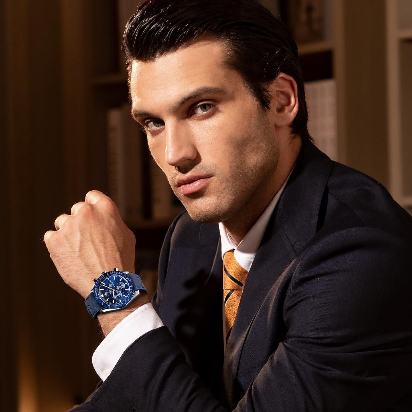 BY BENYAR Men's 45mm Chronograph Quartz Watch | Silicone Strap, Water Resistant