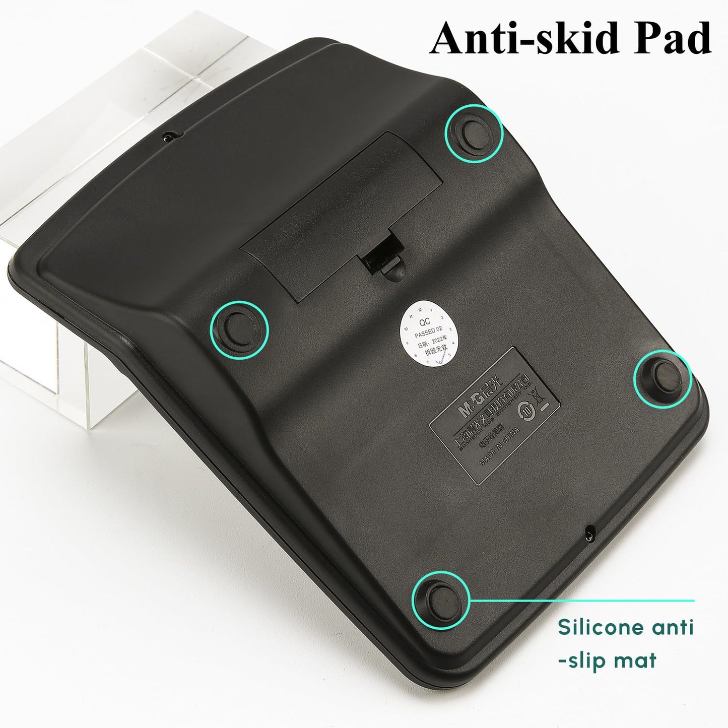 M&G 12자리 데스크 계산기 대형 LCD 듀얼 전원 블랙