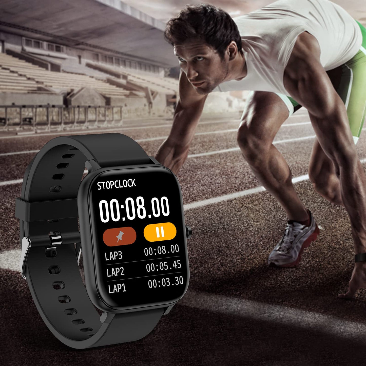 토르잘프 1.83인치 블루투스 스마트워치 IP68 블랙 | Torjalph Fitness Smart Watch