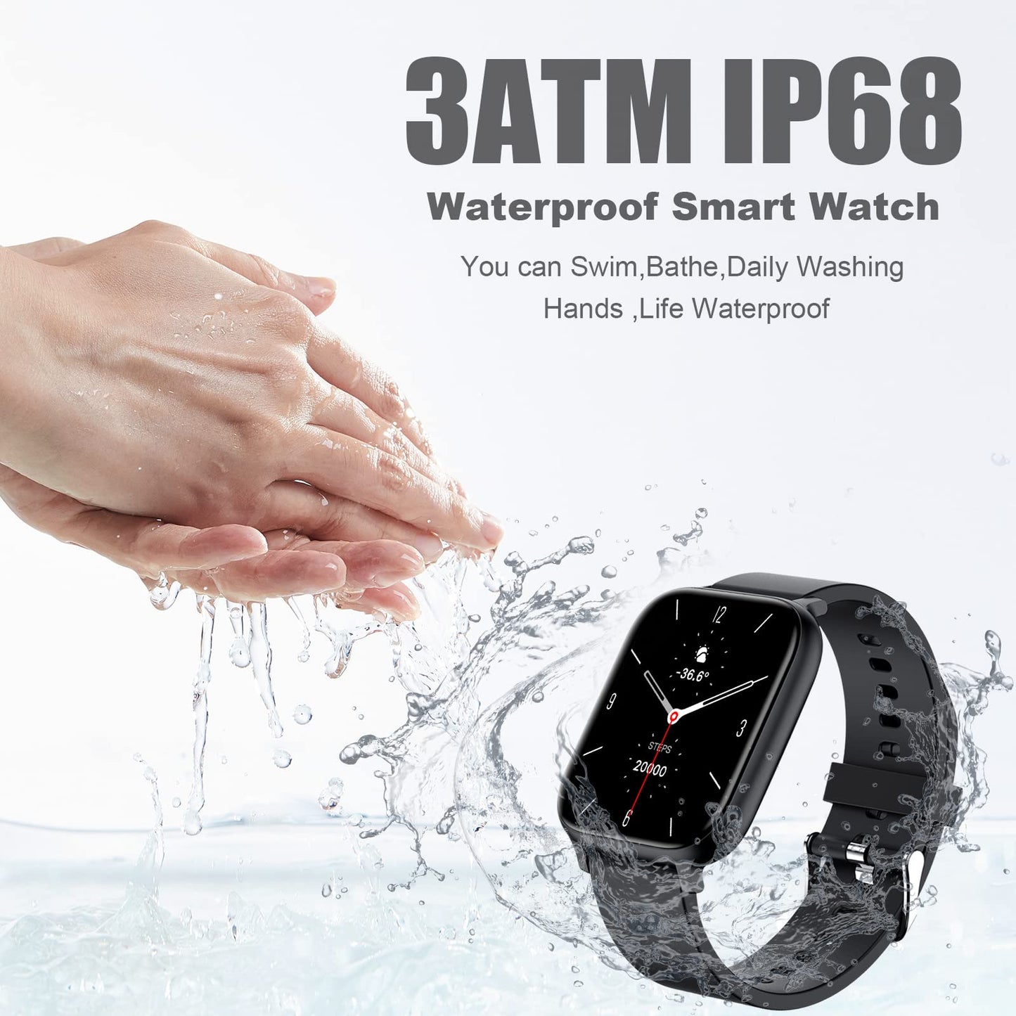 토르잘프 1.83인치 블루투스 스마트워치 IP68 블랙 | Torjalph Fitness Smart Watch