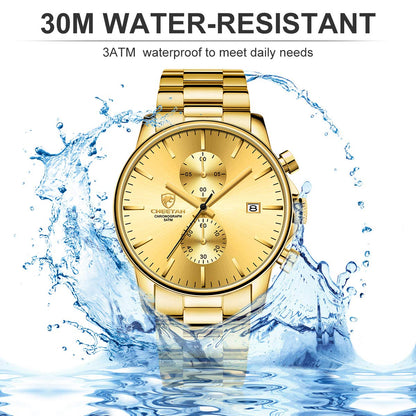 골든 아워 남성용 크로노그래프 스테인리스 쿼츠 시계 42mm | GOLDEN HOUR Business Watch