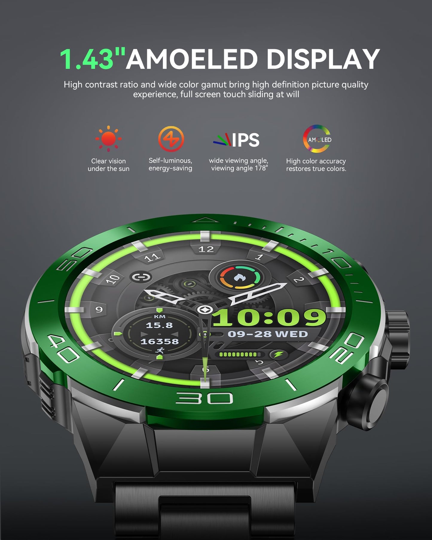 소위에 SM-7 밀리터리 러기드 스마트워치 1.43" AMOLED | SOUYIE Rugged Smart Watch