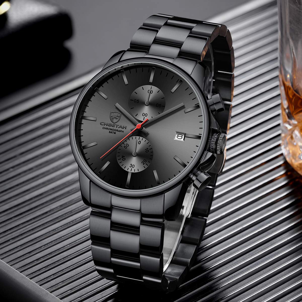 골든 아워 남성용 크로노그래프 스테인리스 쿼츠 시계 42mm | GOLDEN HOUR Business Watch