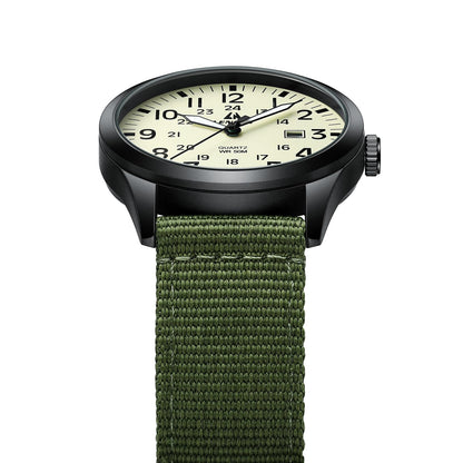 엘엔 렌친 밀리터리 스포츠 42mm 나일론 스트랩 시계 | LN LENQIN Tactical Quartz Watch