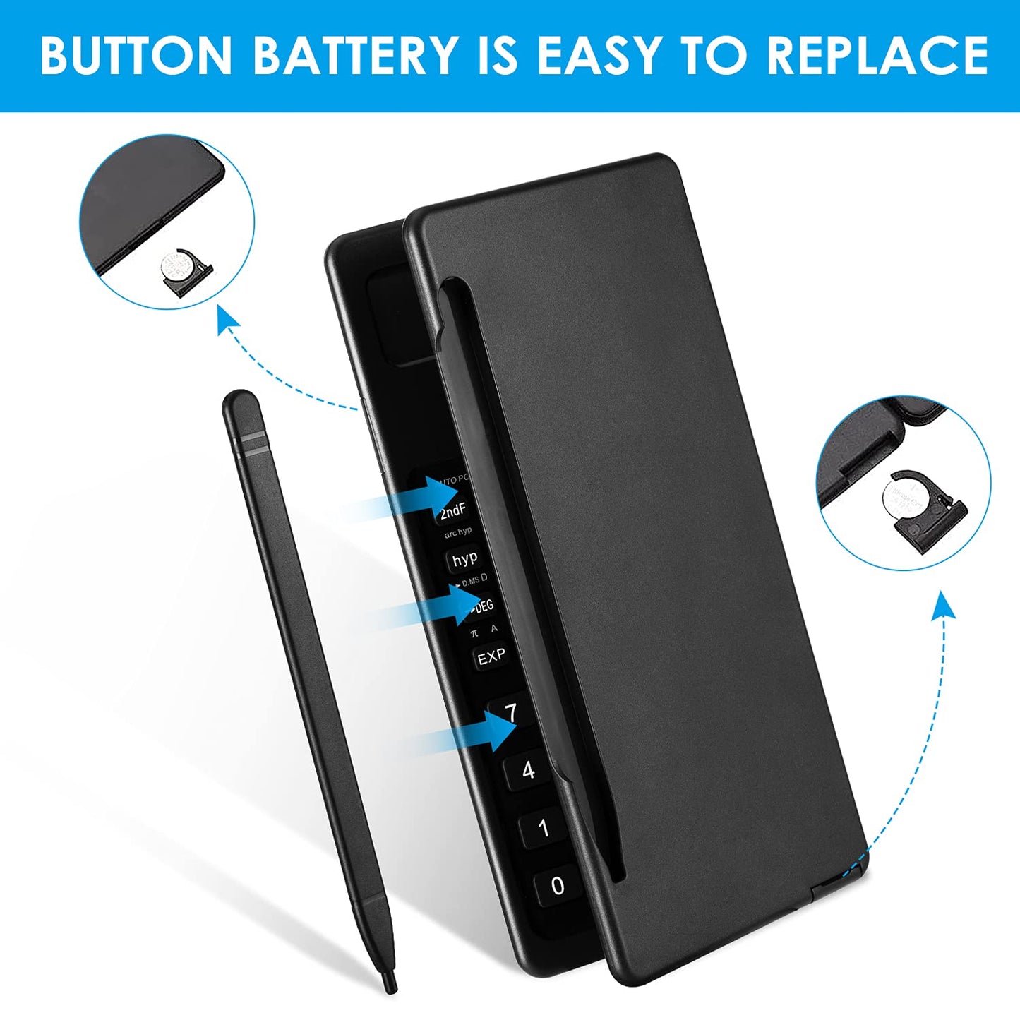 iPepul 레드 공학용 계산기 노트패드 일체형 10자리 대형 화면