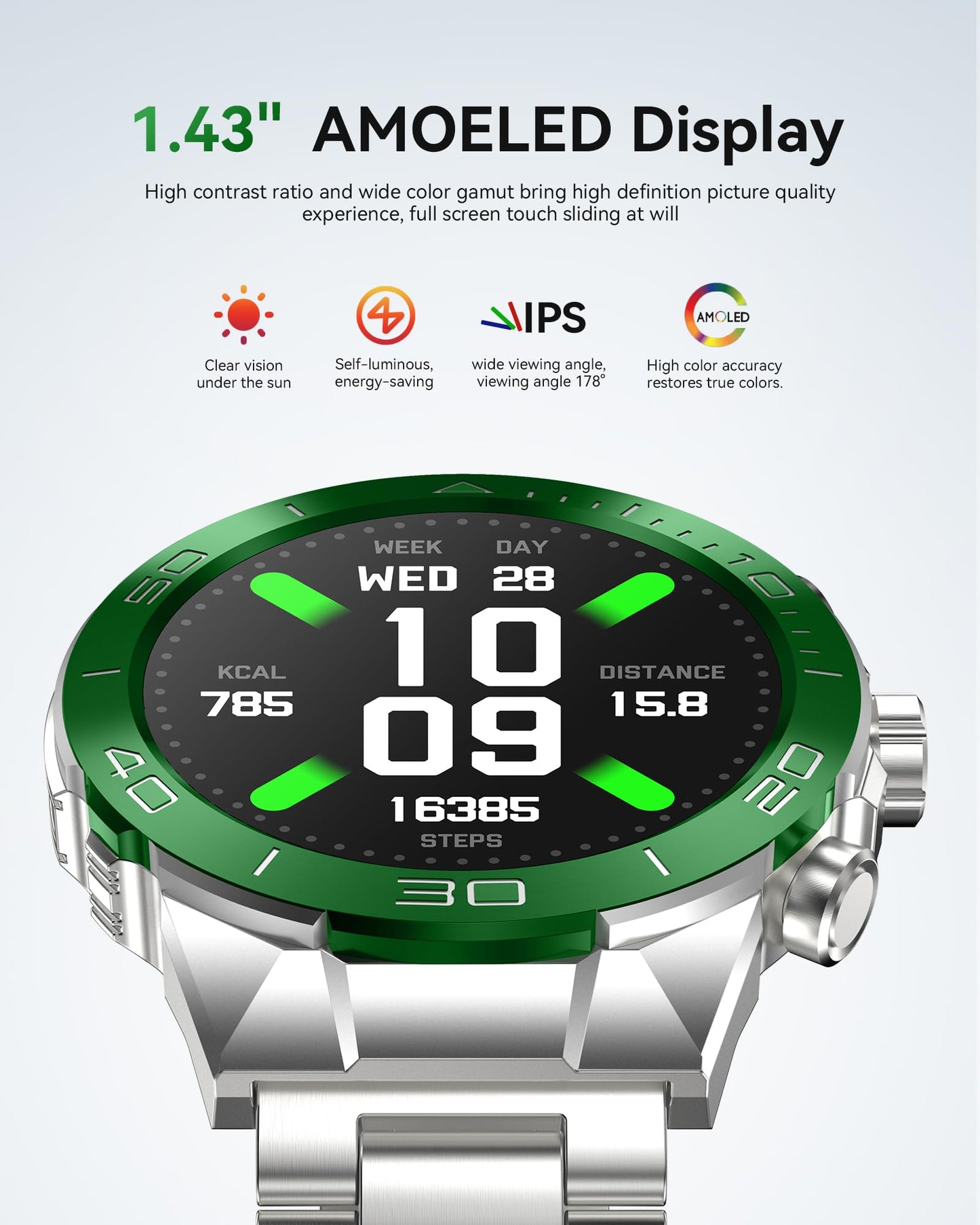 소위에 SM-7 밀리터리 러기드 스마트워치 1.43" AMOLED | SOUYIE Rugged Smart Watch