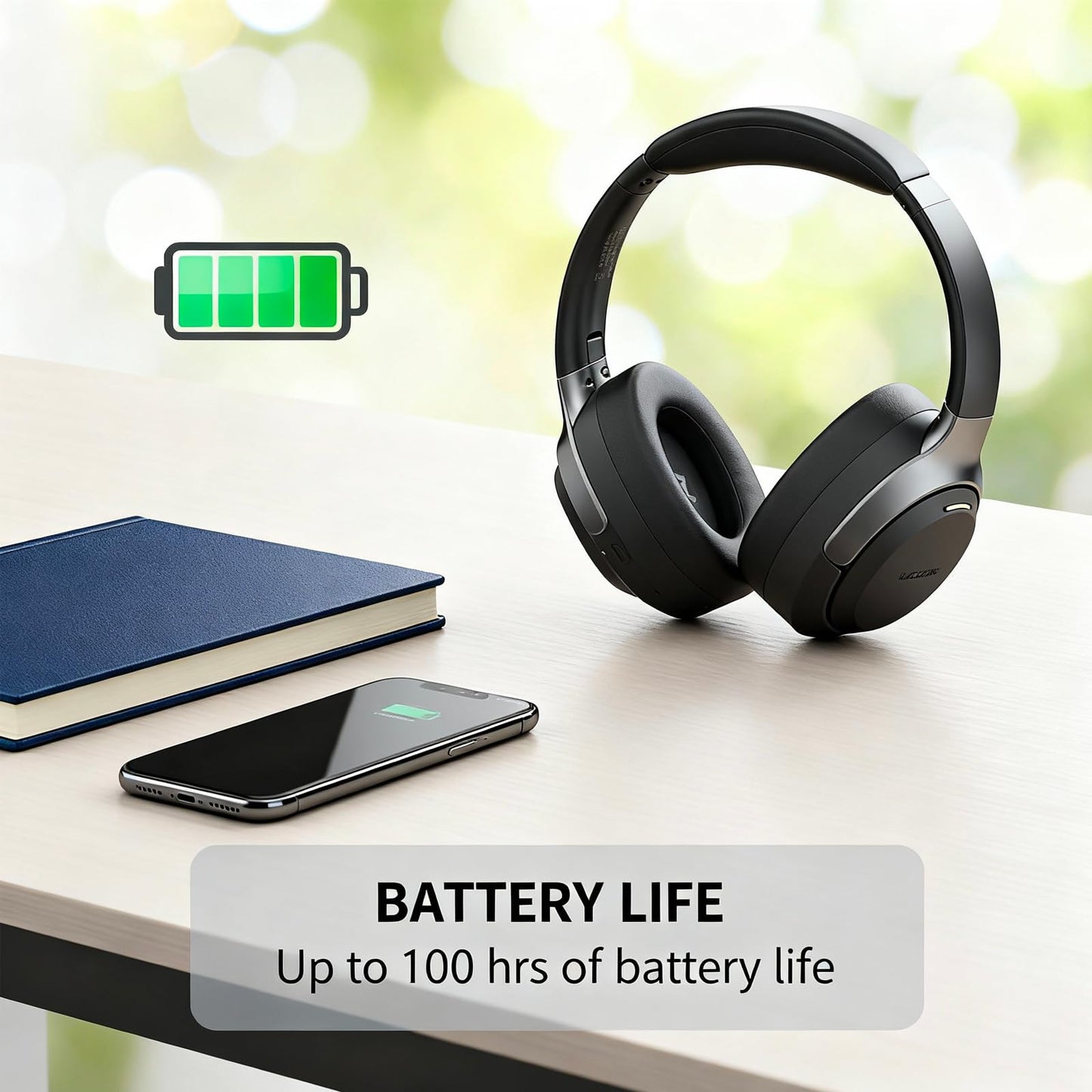 ILOCKZONE LC30Pro 하이브리드 ANC 블루투스 5.4 오버이어 헤드폰 블랙 | LC30Pro Hybrid Active Noise Cancelling Headphones