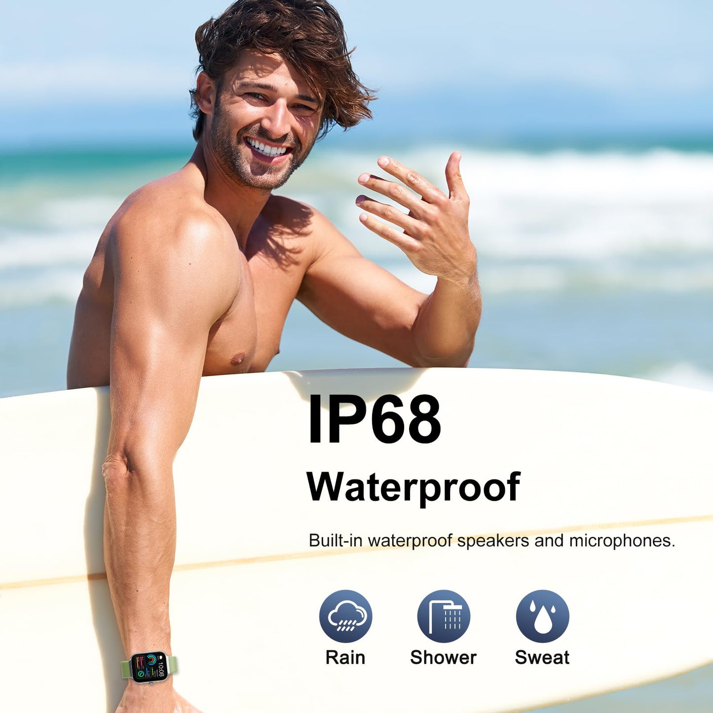 Soudorv T70-2026 1.91-inch Smartwatch Black Bluetooth Call IP68 Smart Watch 2026 NEW 1.91" Smartwatch for Men Women 