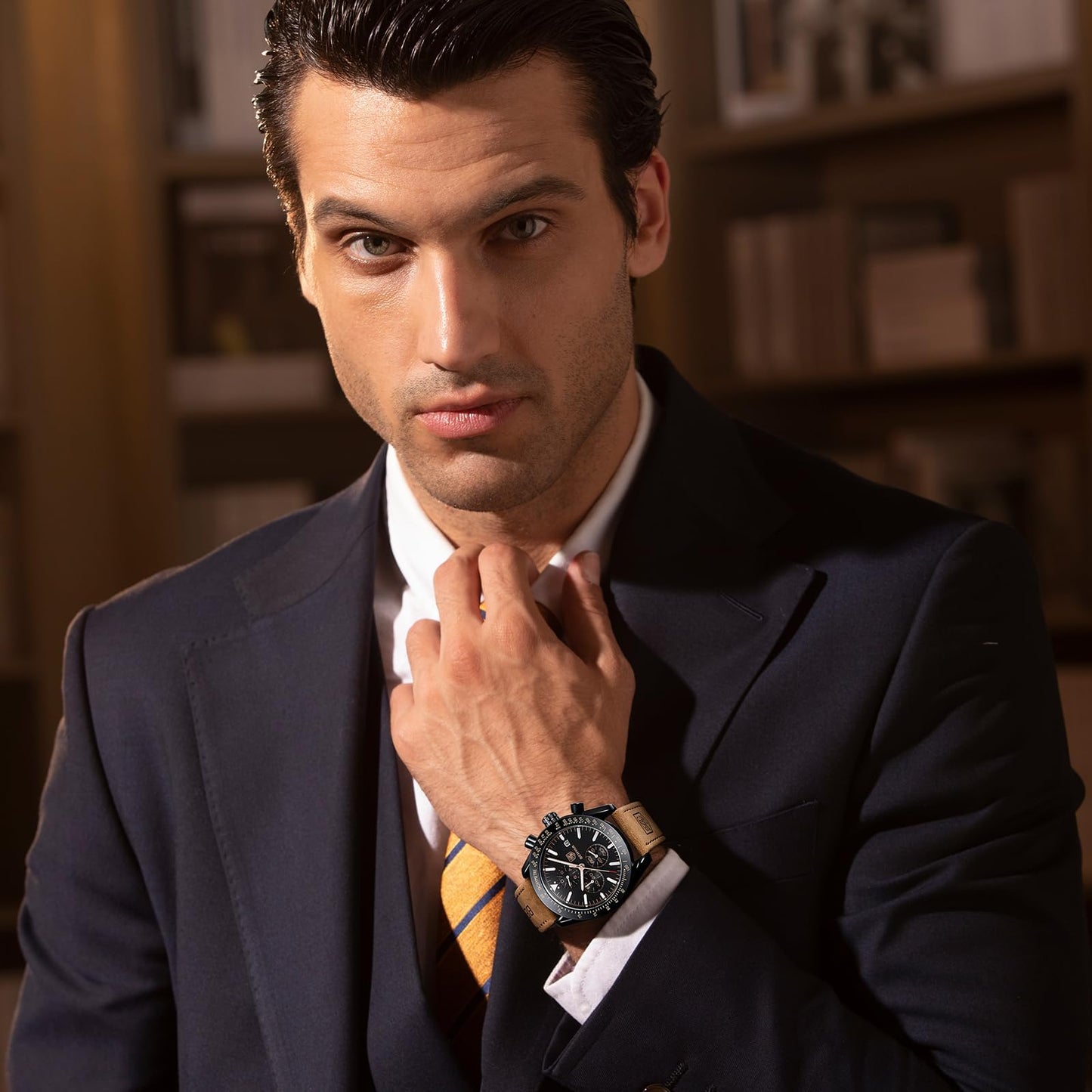 BY BENYAR Men's 45mm Chronograph Quartz Watch | Silicone Strap, Water Resistant