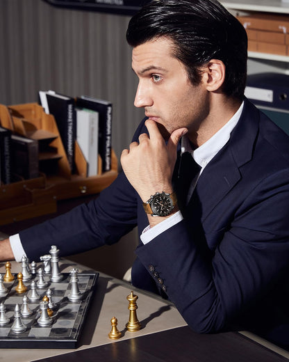 BY BENYAR Men's 45mm Chronograph Quartz Watch | Silicone Strap, Water Resistant