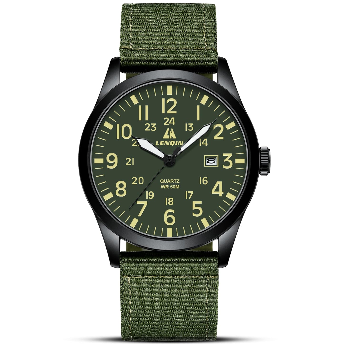 엘엔 렌친 밀리터리 스포츠 42mm 나일론 스트랩 시계 | LN LENQIN Tactical Quartz Watch