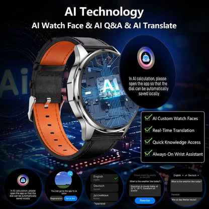 Men's 1.46-inch AI Smartwatch with Built-in GPS, Bluetooth Calls, and 5 ATM | Built-in GPS Smart Watch 