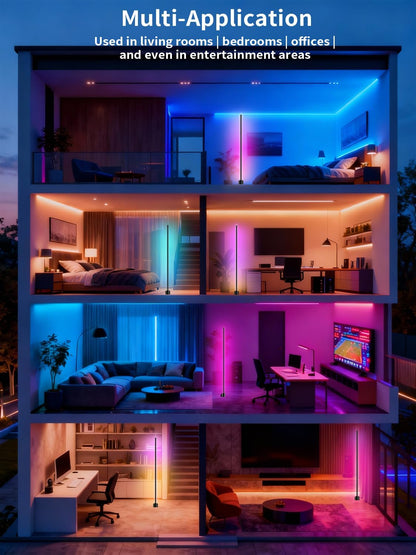 RGB Corner Floor Lamp Smart App Remote LED Mood Light | RGB LED Corner Floor Lamp 