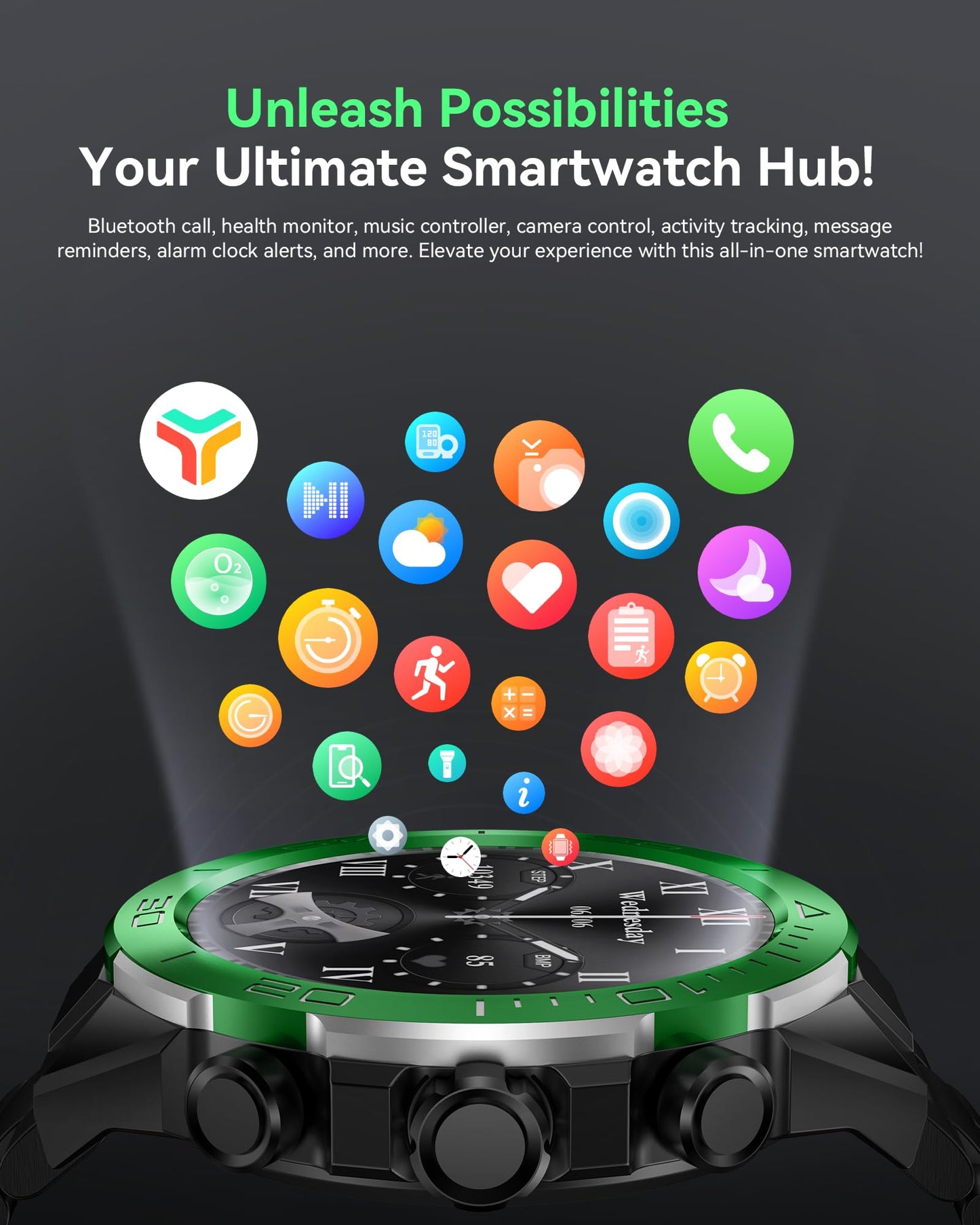 소위에 SM-7 밀리터리 러기드 스마트워치 1.43" AMOLED | SOUYIE Rugged Smart Watch