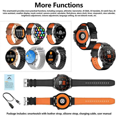 Men's 1.46-inch AI Smartwatch with Built-in GPS, Bluetooth Calls, and 5 ATM | Built-in GPS Smart Watch 