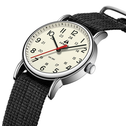 엘엔 렌친 밀리터리 스포츠 42mm 나일론 스트랩 시계 | LN LENQIN Tactical Quartz Watch