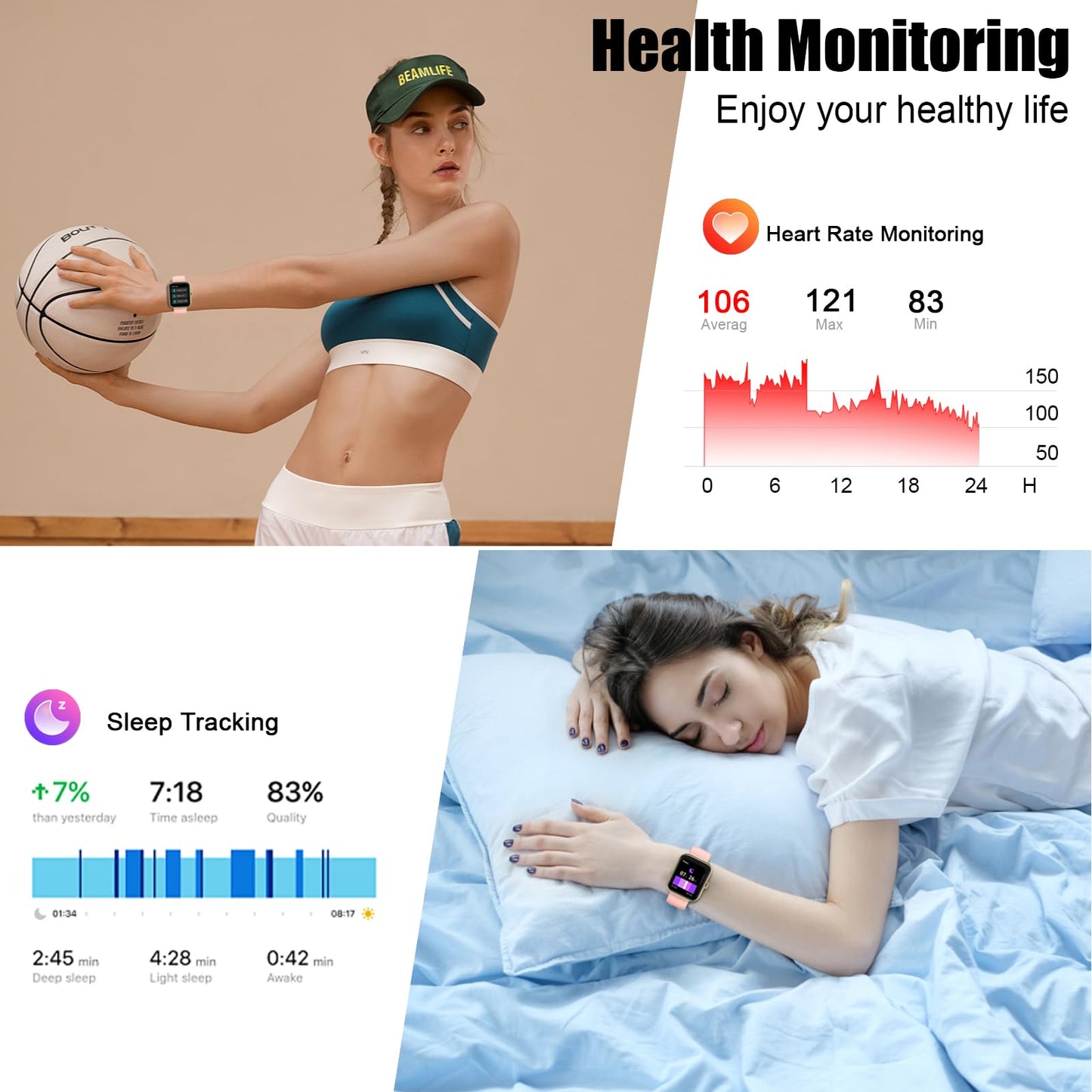 Coucur 2026 1.96인치 스마트워치 블루투스 통화 IP68 방수