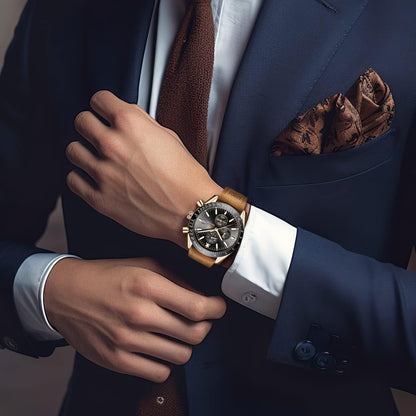 BY BENYAR Men's 45mm Chronograph Quartz Watch | Silicone Strap, Water Resistant