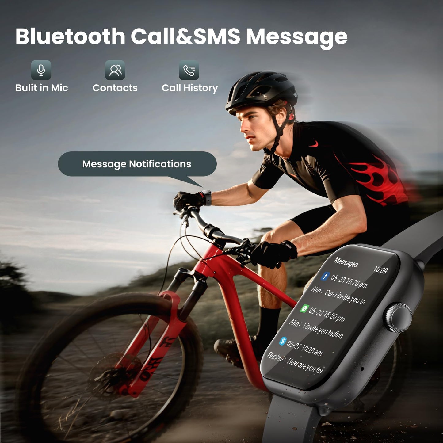 HOMOGO K77 1.83-inch smartwatch, 1000mAh large-capacity battery, black 