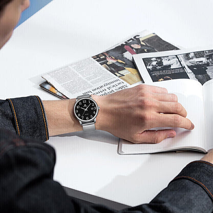 엘엔 렌친 남성용 38mm 스테인리스 쿼츠 시계 확장 밴드 | LN LENQIN Men’s Analog Watch