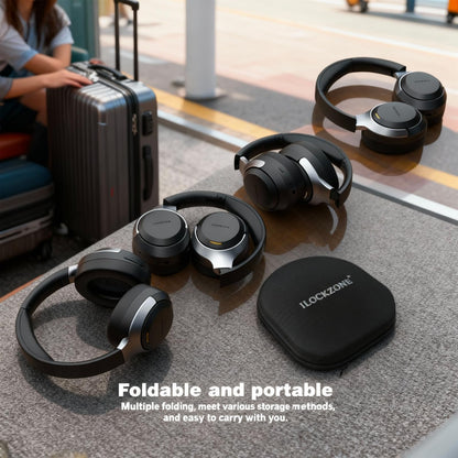 ILOCKZONE LC30Pro 하이브리드 ANC 블루투스 5.4 오버이어 헤드폰 블랙 | LC30Pro Hybrid Active Noise Cancelling Headphones