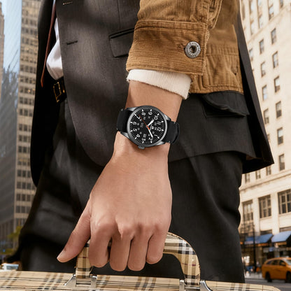 엘엔 렌친 남성용 38mm 스테인리스 쿼츠 시계 확장 밴드 | LN LENQIN Men’s Analog Watch