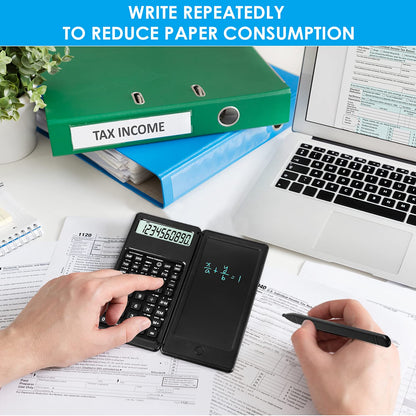 iPepul 레드 공학용 계산기 노트패드 일체형 10자리 대형 화면