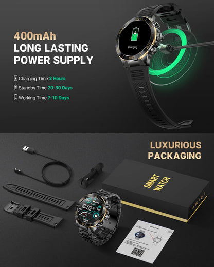 소위에 SM-7 밀리터리 러기드 스마트워치 1.43" AMOLED | SOUYIE Rugged Smart Watch